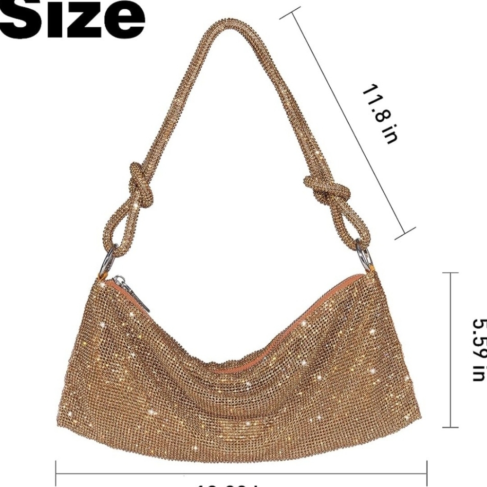Gold Rhinestone Purse - Picture 2 of 10